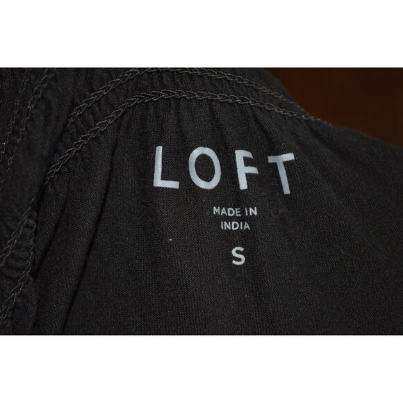 Loft Women’s Size Small Black Off Shoulder Flowy Blouse Top Pullover Stretch - Picture 6 of 7